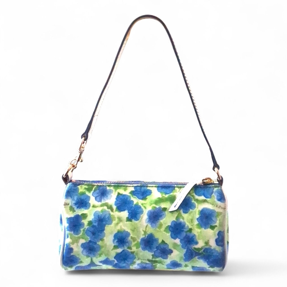 Dooney & Bourke Mini Barrel Bag Hydrangea Floral Coated Canvas Y2K Vintage - Picture 3 of 15